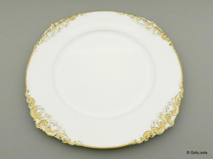 Plastikinė lėkštė su auksiniu krašteliu Wh