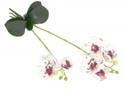 Dirbtinė gėlė - orchidėja su lapais