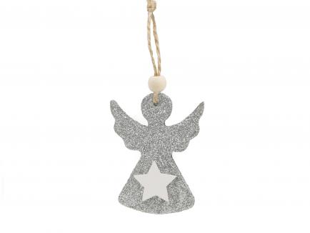 Medinė dekoracija - angelas silver S/5