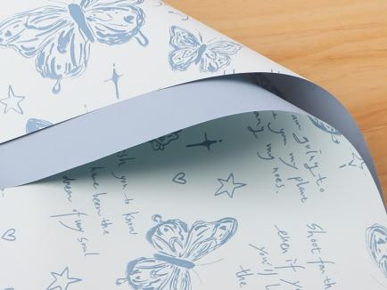 Folija gėlėms pakuoti lapais